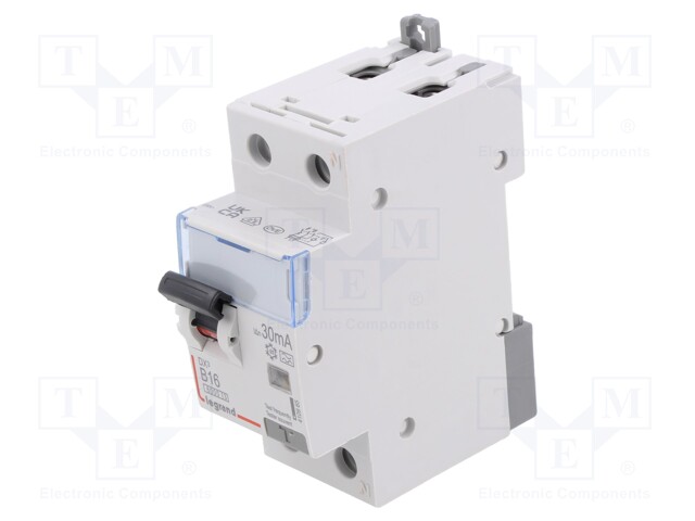 RCBO breaker; Inom: 16A; Ires: 30mA; Max surge current: 250A; 400V