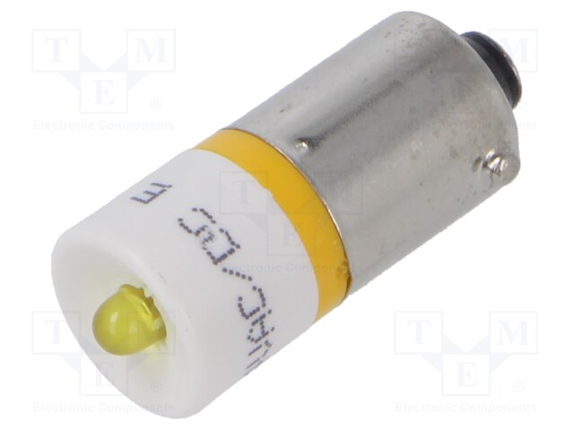 Indicator: LED; BA9S,T10; yellow; plastic; 24VAC; 24VDC; -20÷60°C