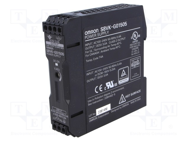 Power supply: switched-mode; 15W; 5VDC; 3A; 85÷264VAC; 90÷350VDC