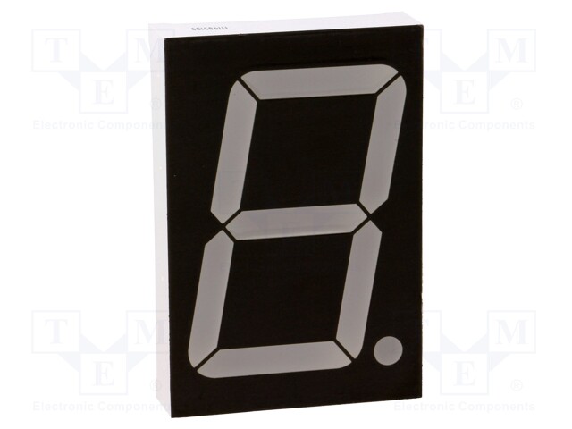 Display: LED; 7-segment; 45.8mm; 1.8"; No.char: 1; red; 5÷6mcd; anode