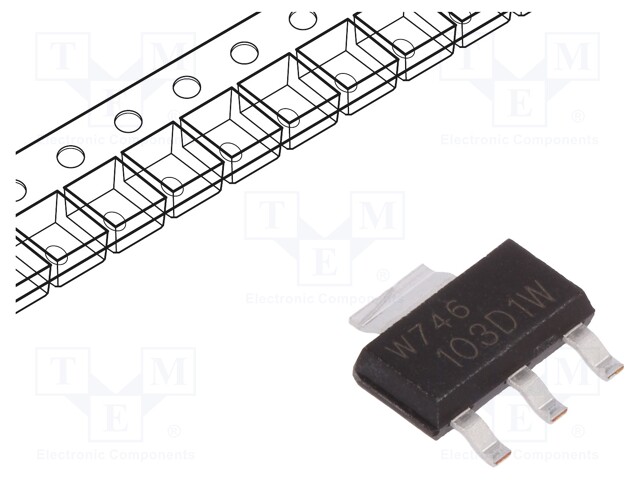 Thyristor; 400V; 0.5A; 0.8A; 12uA; Package: reel,tape; SMD; SOT223