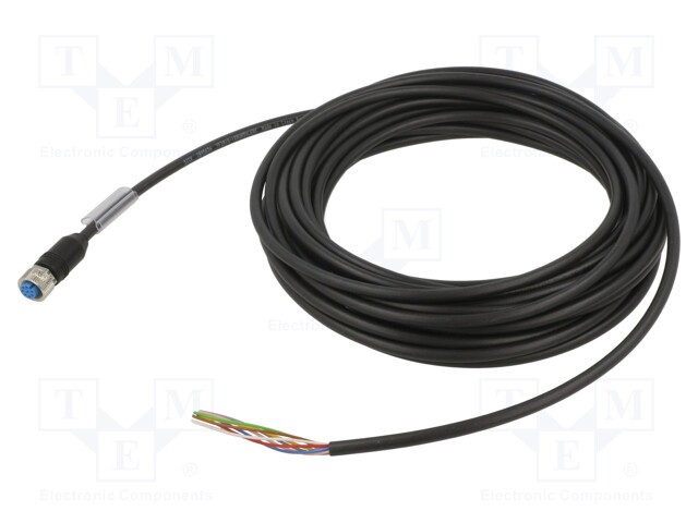 Connection lead; M12; PIN: 8; straight; 10m; plug; 30VAC; 2A; IP67