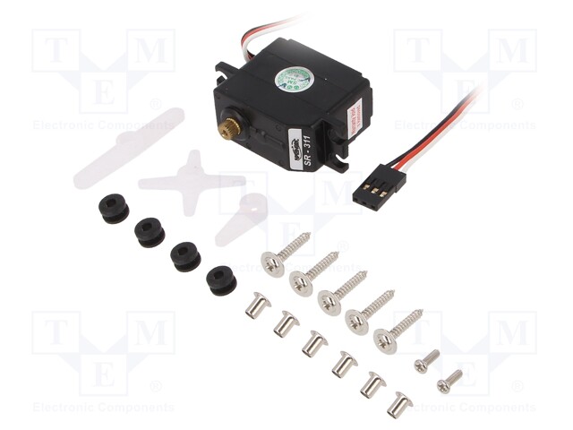 Motor: servo; 4.8÷6VDC; standard; analogue; 27g; 38.1x31.3x16.5mm