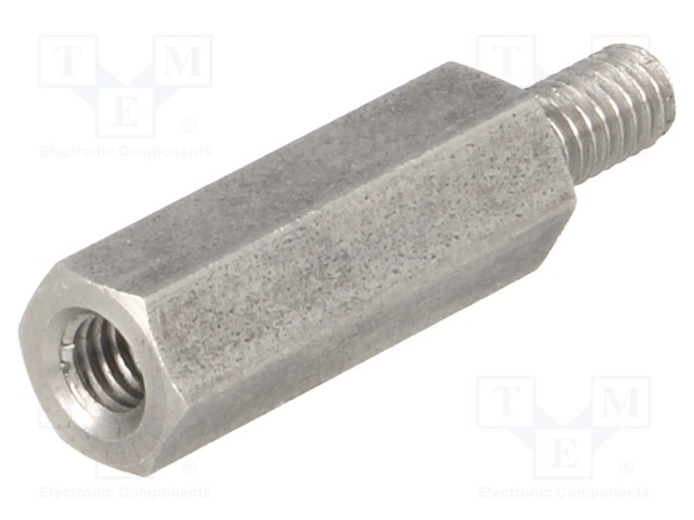 Screwed spacer sleeve; Int.thread: M4; 20mm; Ext.thread: M4