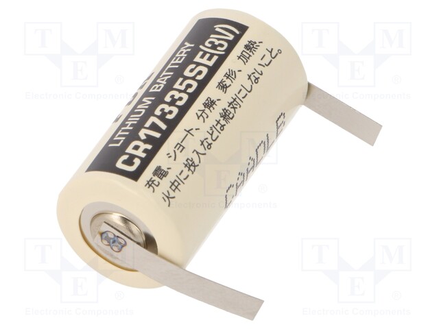 Battery: lithium; 3V; 2/3A,2/3R23; soldering lugs; Ø17x33.5mm