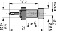 Connector: 2mm banana; socket; 6A; Overall len: 21mm; grey