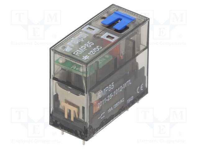 Relay: electromagnetic; SPDT; Ucoil: 12VDC; 16A/250VAC; 16A/24VDC