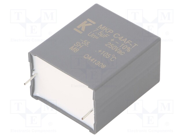 AC Film Capacitor, 7.5 µF, 250 VAC, Metallized PP, ± 10%, C4AF Series, Radial Box