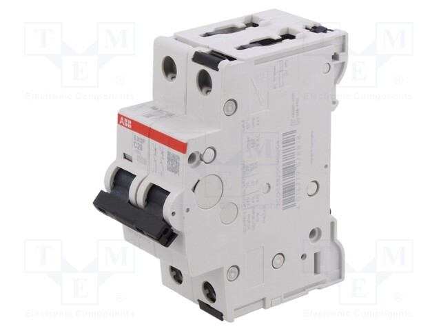 Circuit breaker; 415VAC; 20A; Poles: 2; for DIN rail mounting