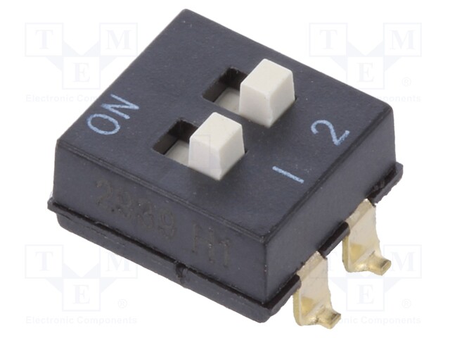 Switch: DIP-SWITCH; Poles number: 2; ON-OFF; 0.025A/24VDC; Pos: 2