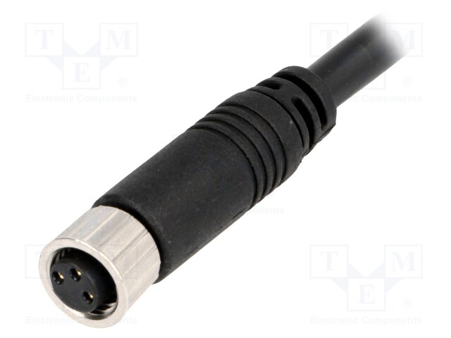 Connector: M8; 1m; female; PIN: 3; straight; plug; 3A; 60V; IP67