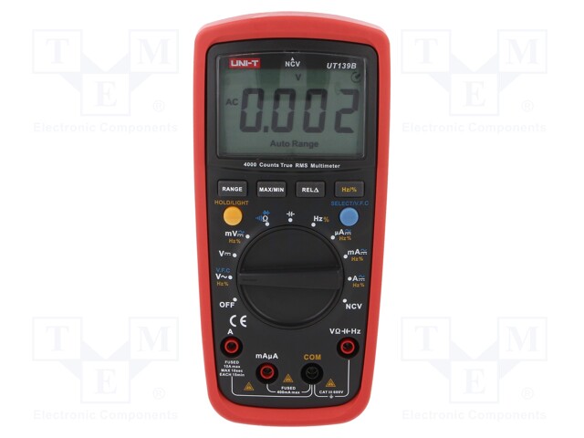 Digital multimeter; LCD (4000),with a backlit; True RMS