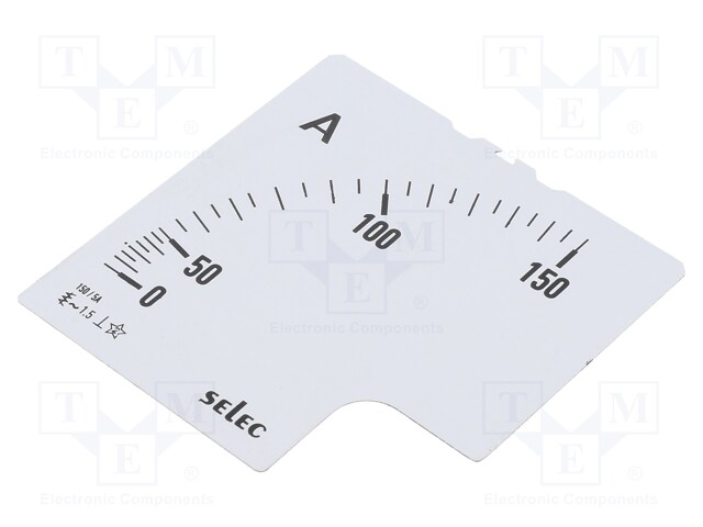 Scale; for analogue ammeter; I AC: 0÷150A; Series: SCL-AM-I-3