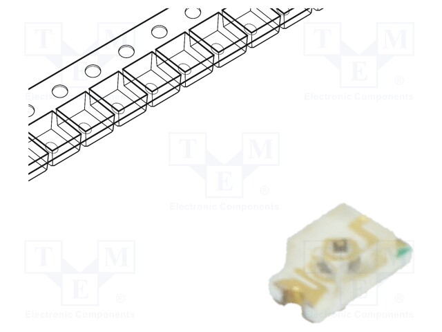 LED; SMD; 0603; green; 260÷900mcd; 1.6x0.8x0.7mm; 140°; 2.8÷3.5V