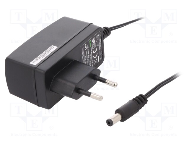 Power supply: switched-mode; 5VDC; 2A; Out: 5,5/2,1; 10W; Plug: EU