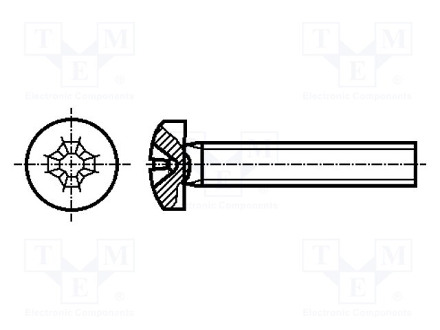 Screw; M5x5; DIN: 7985A; Head: cheese head; Phillips; steel; zinc