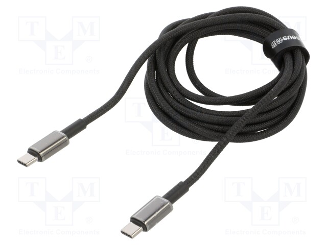 Cable; High Speed,USB 2.0; USB C plug,both sides; 2m; black; 100W