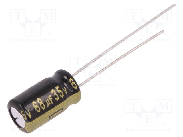 Capacitor: electrolytic; low impedance; THT; 68uF; 35VDC; ±20%