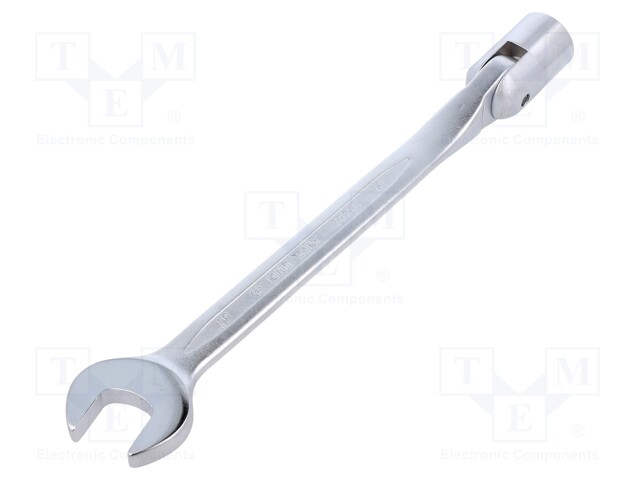 Wrench; combination swivel head socket,with joint; L: 250mm