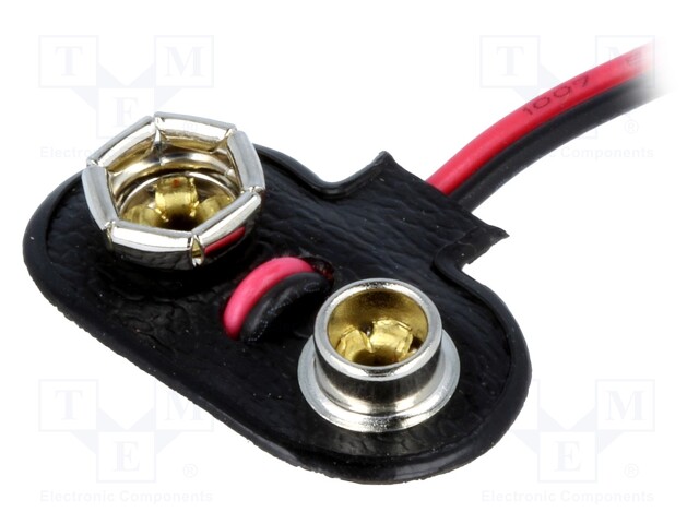 6F22 connector; Leads: cables; Size: 6F22,6LR61; Batt.no: 1; 150mm