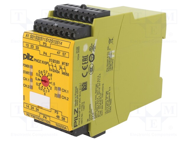 Module: safety relay; Series: PNOZ XV3P; IN: 6; OUT: 5; Mounting: DIN