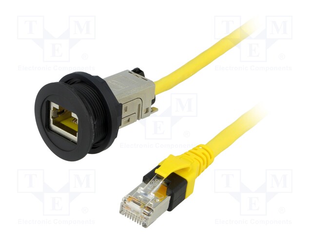 RJ45 socket; 22mm; har-port; -25÷70°C; Ø22.3mm; IP20; Colour: black