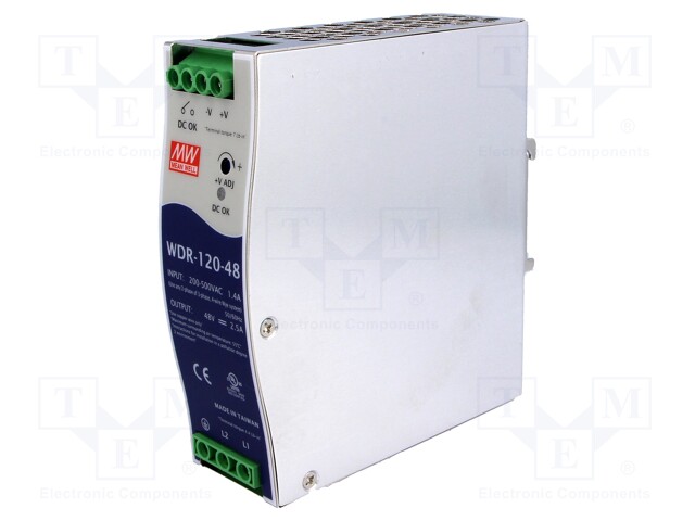 Power supply: switched-mode; 120W; 48VDC; 48÷58VDC; 2.5A; 650g