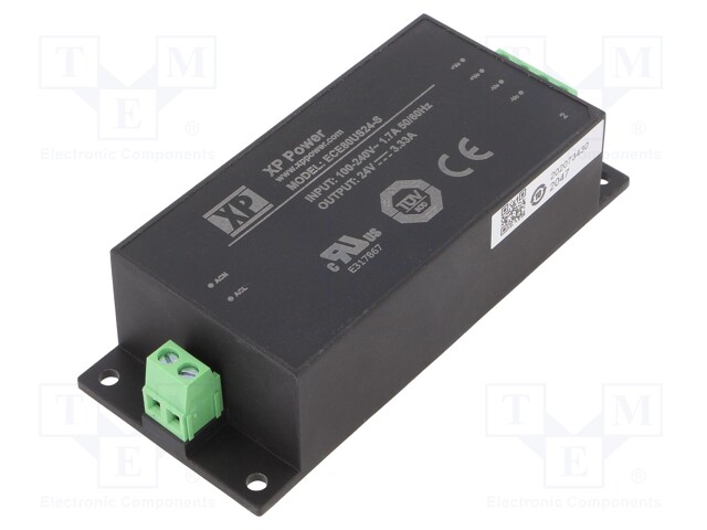 Power supply: switched-mode; 80W; 24VDC; 3.33A; OUT: 1; 280g; 87%