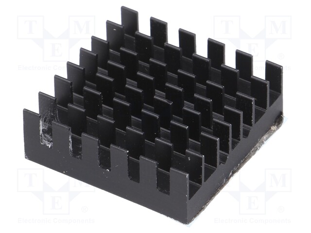 Heatsink: extruded; grilled; black; L: 27mm; W: 27mm; H: 9.5mm