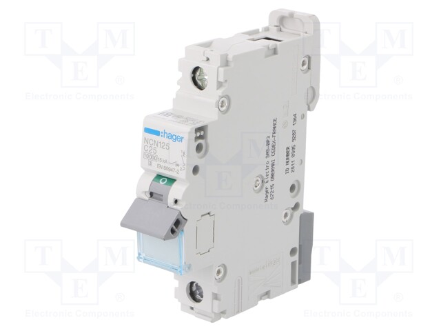 Circuit breaker; 230/400VAC; Inom: 25A; Poles: 1; DIN; Charact: C