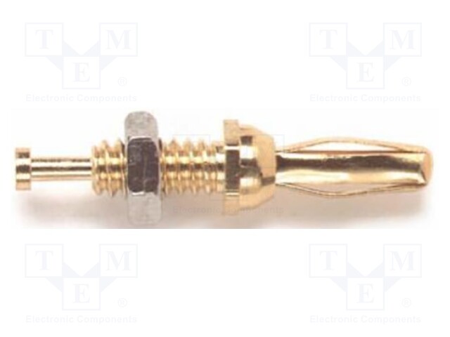 Plug; 2mm banana; 5A; 2.5kVDC; non-insulated; 26.65mm; gold-plated