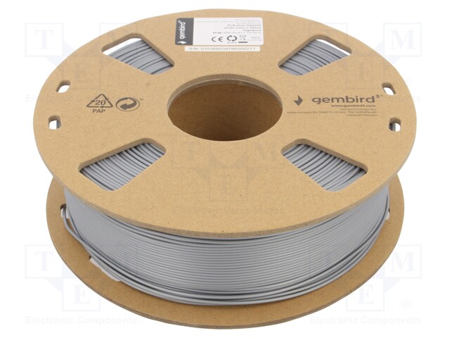 Filament: PLA+; 1.75mm; grey; 195÷235°C; 1kg