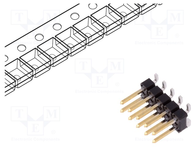 Pin header; pin strips; BERGSTIK; male; PIN: 10; vertical; 2.54mm