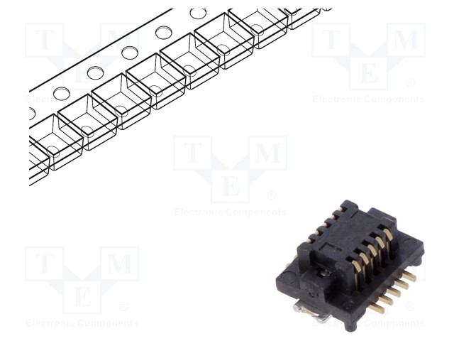 Connector: PCB to PCB; PIN: 10; 0.5mm; H: 2.15mm; Series: BergStak