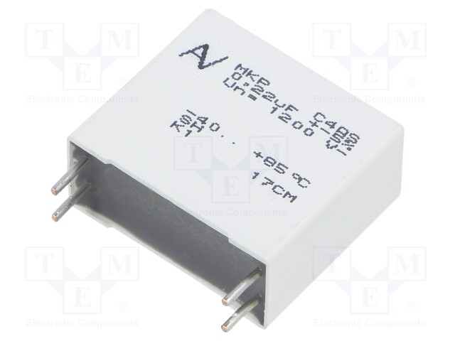 Capacitor: polypropylene; 0.22uF; ESR: 7.5mΩ; C4AS; THT; ±5%; 630VAC