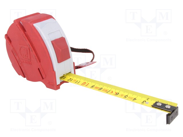 Measuring tape; L: 5m; Width: 19mm; Enclos.mat: ABS,rubber