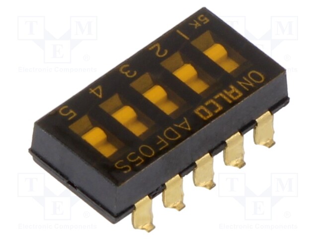 Switch: DIP-SWITCH; OFF-ON; 0.025A/24VDC; Pos: 5; -30÷85°C; SMT