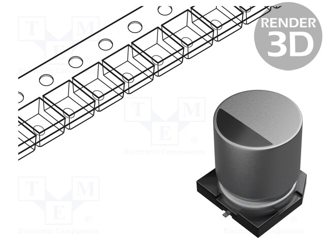 SMD Aluminium Electrolytic Capacitor, Radial Can - SMD, 47 µF, 35 V, S Series, 1000 hours @ 85°C