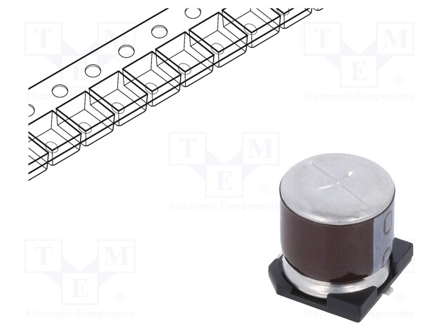 Capacitor: electrolytic; SMD; 220uF; 16VDC; 10x10x10mm; ±20%; 3000h