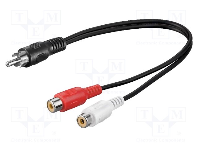 Cable; RCA socket x2,RCA plug; 0.2m