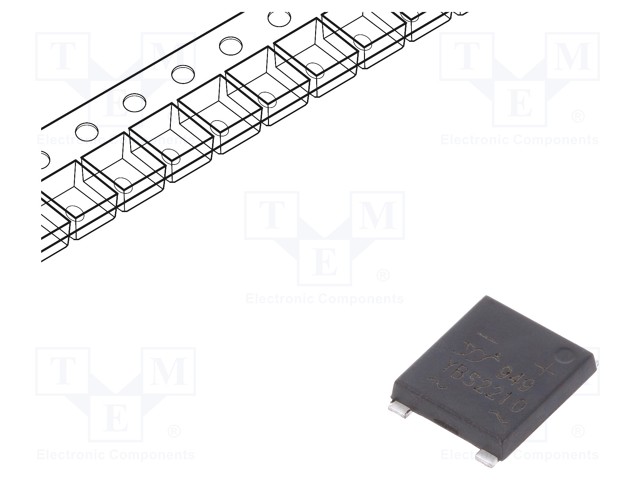 Single-phase bridge rectifier; Urmax: 1kV; If: 2.2A; Ifsm: 90A; YBS