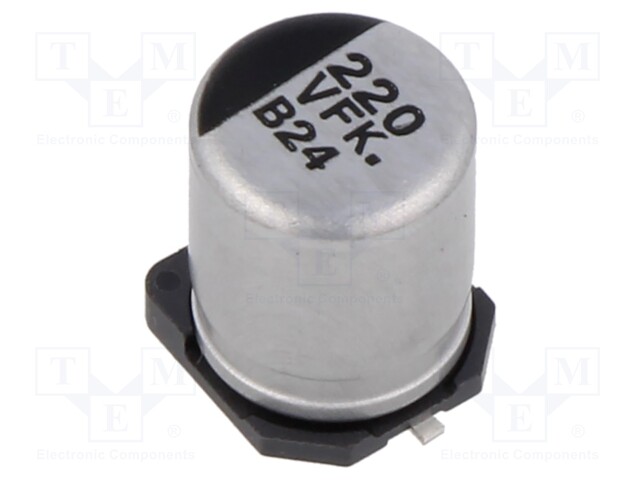 Capacitor: electrolytic; low impedance; SMD; 220uF; 35VDC; ±20%