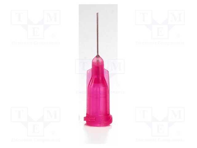 Dispensing Tip, Needle, Stainless Steel, TE Series, Red, 0.25 ", 50 Pack