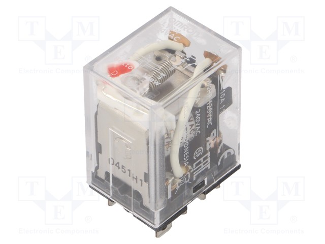 Relay: electromagnetic; DPDT; Ucoil: 24VAC; 10A/110VAC; 10A/24VDC