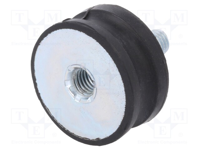 Vibration damper; M8; Ø: 35mm; rubber; L: 15mm; Thread len: 23mm