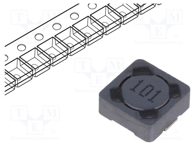 Inductor: wire; SMD; 100uH; 500mA; 790mΩ; 7.3x7.3x3.4mm; ±20%