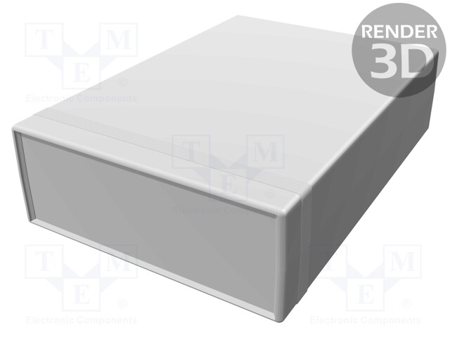 Enclosure: with panel; 1598; X: 200mm; Y: 280mm; Z: 76mm; ABS; grey