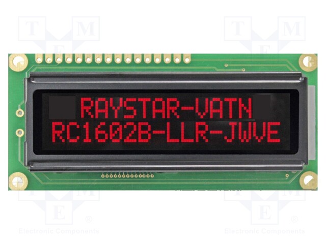 Display: LCD; alphanumeric; VA Negative; 16x2; 80x36x13.2mm; LED