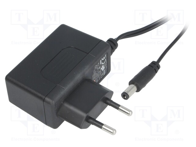 Power supply: switched-mode; 5VDC; 2.4A; Out: 5,5/2,1; 12W; Plug: EU