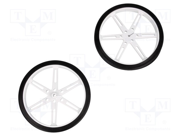 Wheel; white; Shaft: D spring; Pcs: 2; push-in; Ø: 80mm; W: 10mm